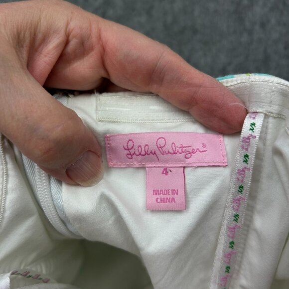 Lilly Pulitzer Arden Off The Hook Strapless Tiered Dress Women's Sz 4 Fish Print - Picture 4 of 12